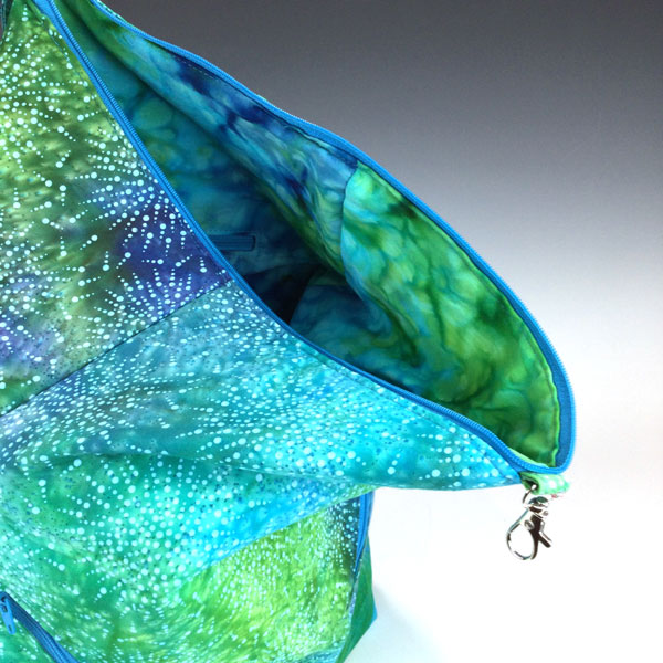Green/Blue Batik Rucksack Backpack - Dianne Wood - Image 6